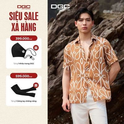 Áo sơ mi ngắn tay DGC dòng SMART CASUAL họa tiết dáng suông, Vải cao cấp thoáng mát - SASNBF61M