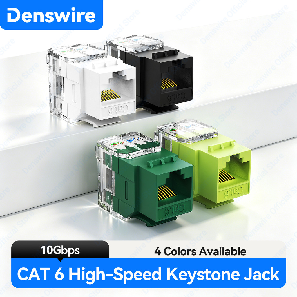 Denswire Cat6 / 6A RJ45 Keystone Jack Tool UTP Ethernet Network Module Keystone Coupler Vỏ chống bụi
