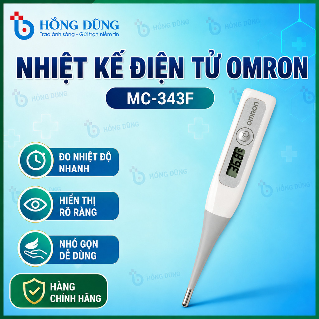 Bảo hành 1 Năm - Nhiệt kế điện tử Omron MC-343F
