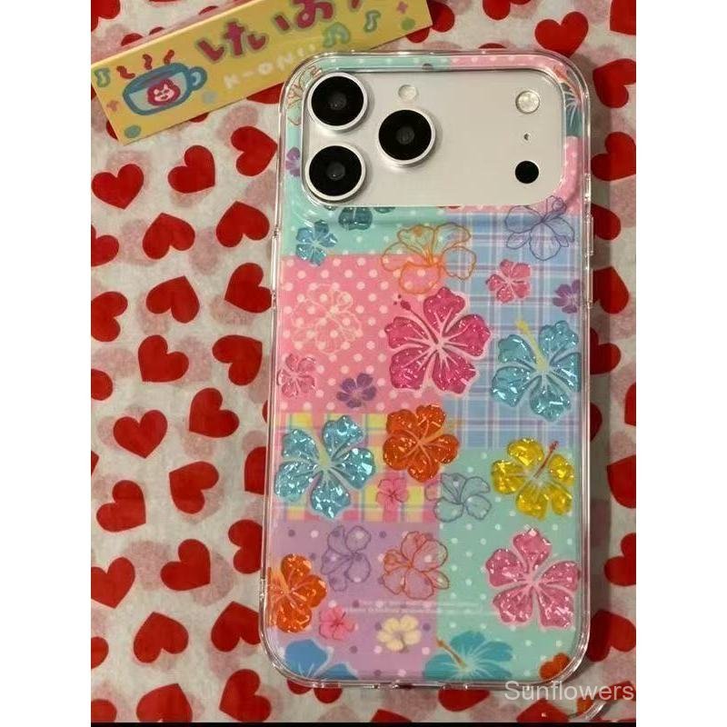 Ốp Điện Thoại Thích Hợp Cho iPhone Sáng Bóng Hoa Hibiscus Nhiều Màu Sắc Thích Hợp Cho iPhone17ProMax