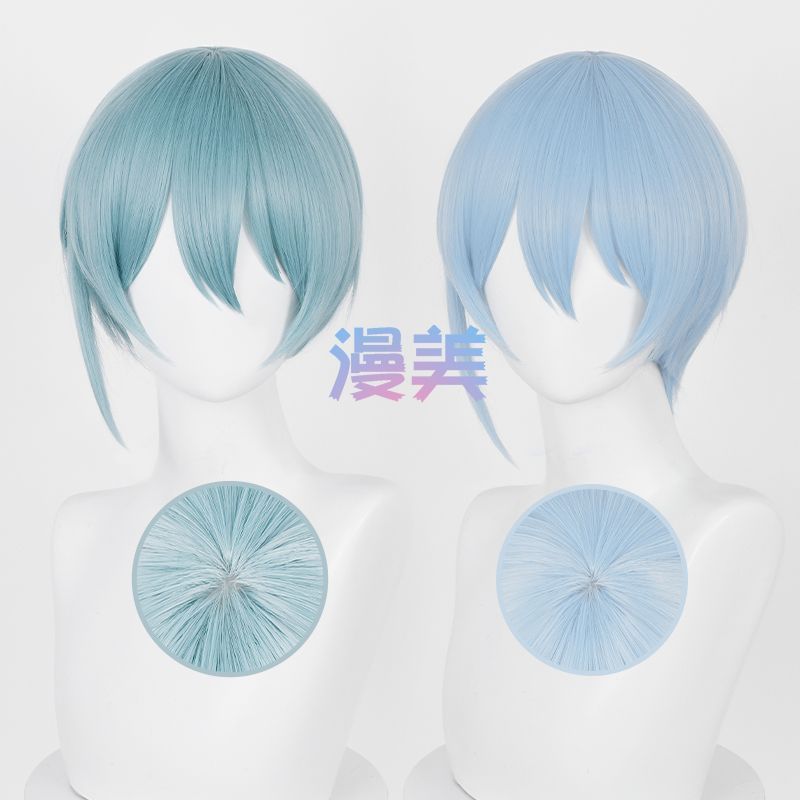 Jecarden Anime XANH KHÓA Yo Hiori Cosplay Tóc Giả Hiori Yo Ngắn Bule Sợi Chịu Nhiệt Tóc