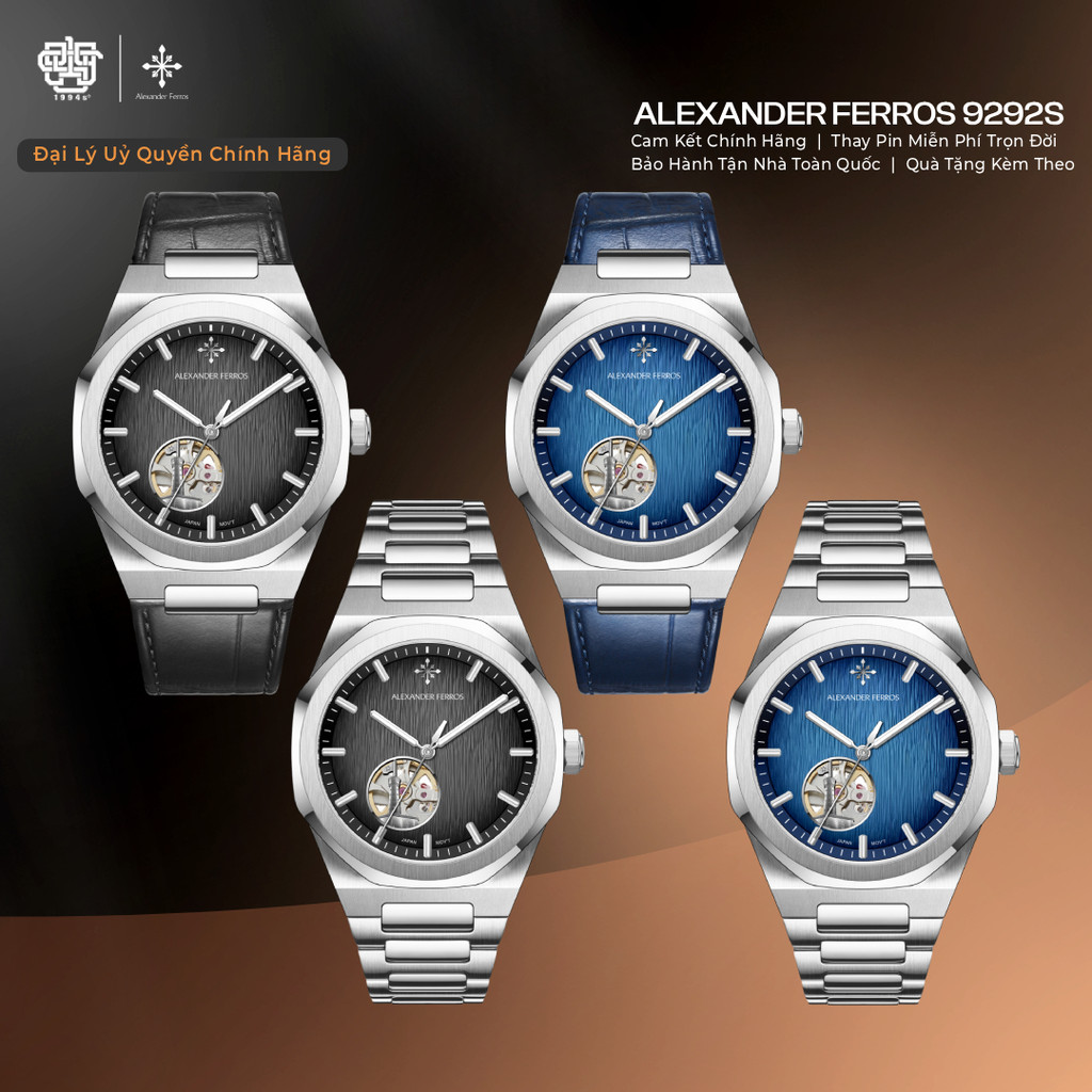 Đồng Hồ Nam Alexander Ferros 9292S Automatic, Kính Sapphire Hàng Chính Hãng 1994s WATCH