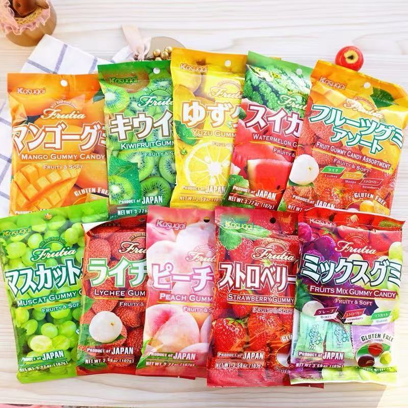 Đồ ăn nhẹ nhập khẩu Nhật Bản Kasugai Kasugai Gummy Marshmallow Nho Lychee Trái cây các loại QQ Candy