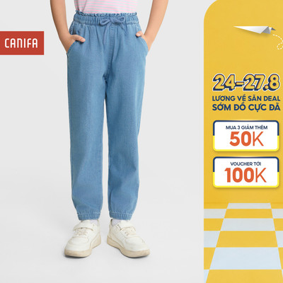 Quần jean bé gái CANIFA cạp chun dáng baggy 1BJ25A001