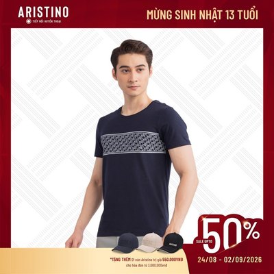 Áo thun nam ngắn tay ARISTINO màu sắc trẻ trung, năng động, chất mỏng nhẹ, thoáng khí ATS006S3