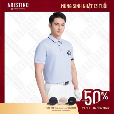 Áo Polo Nam Ngắn Tay Aristino Golf Polyester Bền Màu Sắc Nét Trơn Trượt Mỏng Nhẹ APSG41AZ