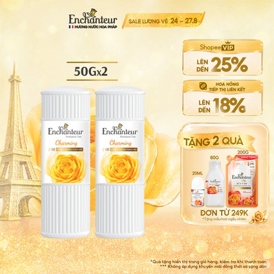 Combo 2 Phấn thơm hương nước hoa cao cấp Enchanteur Charming (50g x 2)