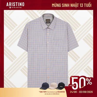 Áo Sơ Mi Tay Ngắn Nam Caro Aristino Perfect Fit Sang trọng ASS039AS3