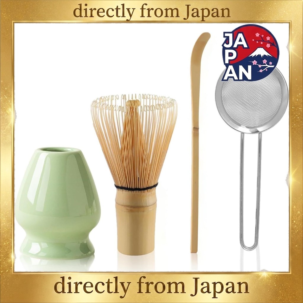 Bamboo Tea Whisk (100-prong set) - Tea Ceremony Utensils, Matcha Powder Whisk, Tea Scoop, Tea Ceremo