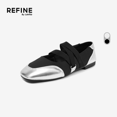 (Refine by Lovito) Giày Búp Bê Thời Trang Thường Ngày Hợp Đi Học Phong Cách Hàn Quốc Dành Cho Nữ LR24EX005