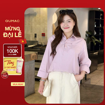 Áo sơ mi nữ Gmorning - GUMAC nẹp thêu  YAF10004