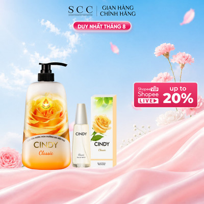 COMBO 1 Sữa Tắm Nước Hoa Dưỡng Da Mềm Mại CINDY 650g Và 1 Nước Hoa CINDY 50ml