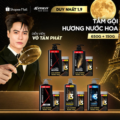 Combo Dầu gội/Tắm gội X-Men For Boss 630g + Tặng Tắm gội Luxury 150g - Hương Nước Hoa Châu Âu