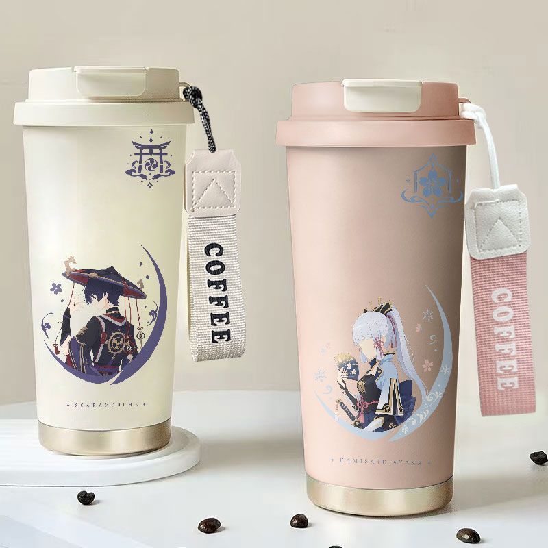 Genshin Impact / Scaramouche / Ayaka / Scaramouche Kamisato Ayaka Thermo Cup với lựa chọn uống kép Ố