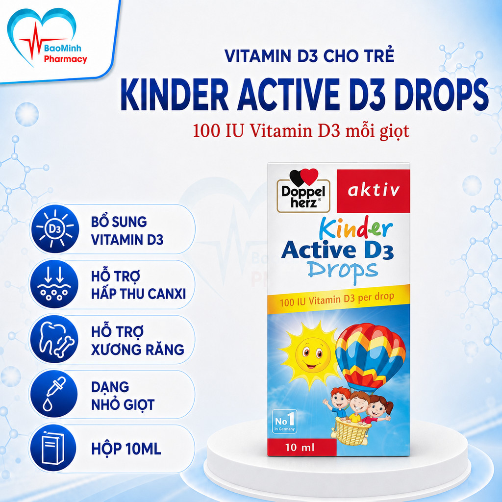 Vitamin D3 Drops Doppelherz Aktiv Kinder Active D3 Drops (chai 10ml)