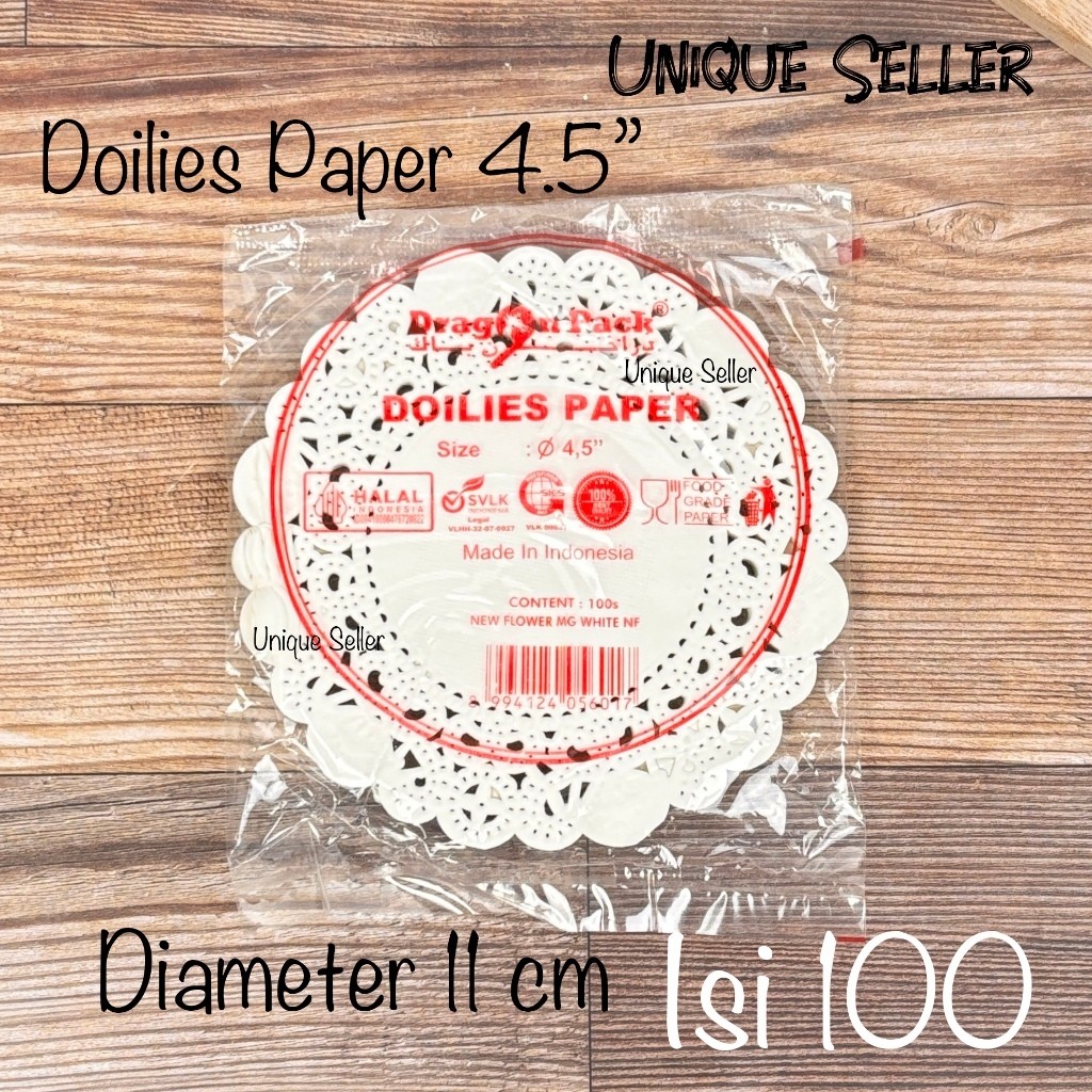 [Nội dung 100] Giấy Doilies 4.5 4.5 Đường kính trắng 11 cm Gói rồng / Giấy lót ren Trang trí bánh mì