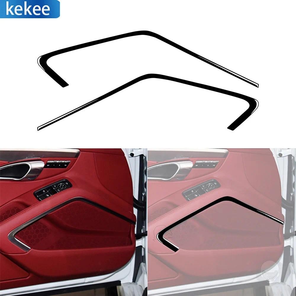 Dành Cho Xe Porsche 718 982 Cayman Boxster T S GTS GT4 Spyder RS 2016-2022 Đàn Piano Đen Cửa Xe Viền