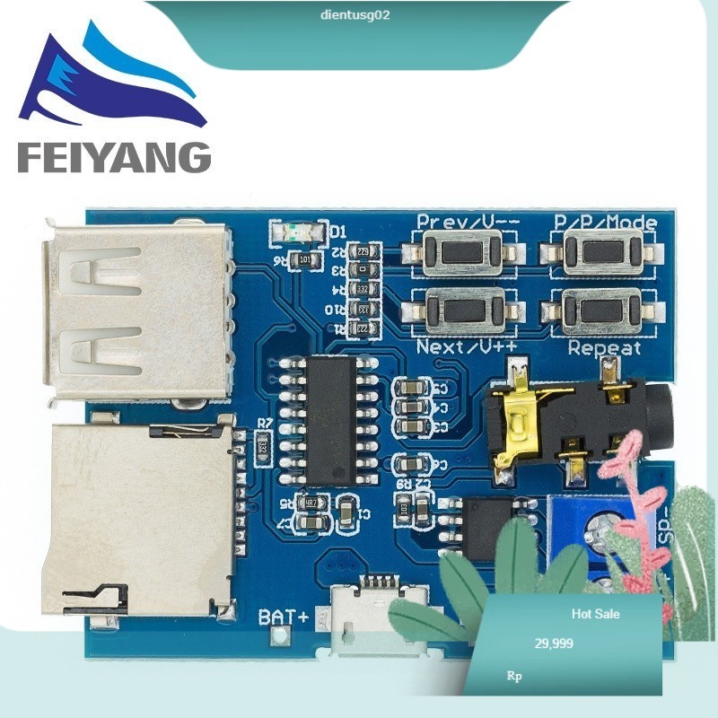 099 Bảng Mạch Mp3 Mp3 Giải Mã Âm Thanh TF card U disk MP3