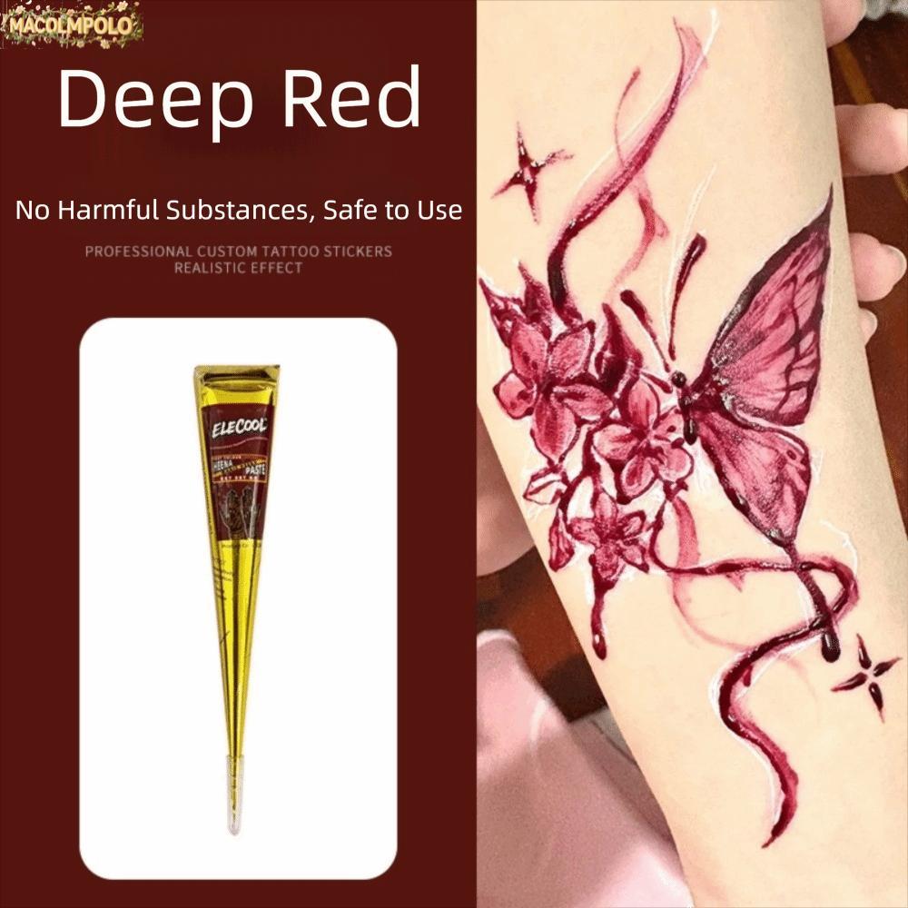 DESERT Henna Paste Cone, Kem xăm Henna nâu đen dễ sử dụng, Kem Henna Bán vĩnh viễn Tạm thời Mehndi B