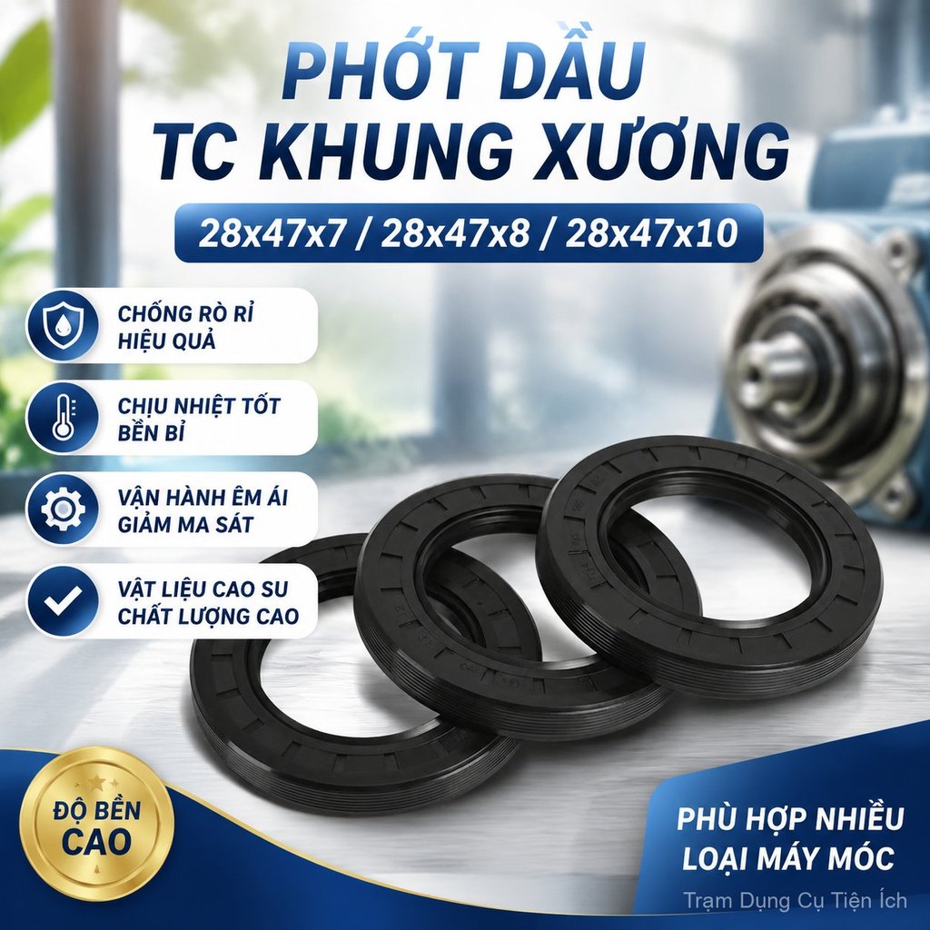 Phớt dầu TC 28x47x7 28x47x8 28x47x10, gioăng phớt chống dầu NBR bền bỉ, lắp cho trục quay