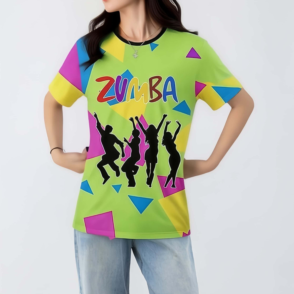 [Còn hàng] Áo thun Zumba hợp thời trang dành cho nữ 2026 sọc thường ngày In họa tiết ngắn tay thoáng
