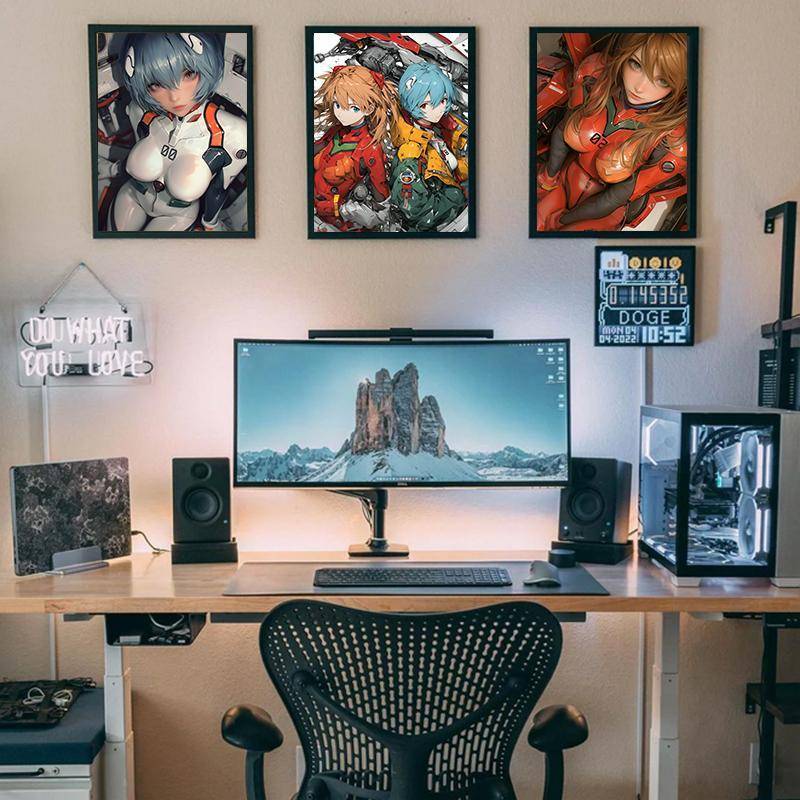 EVA Evangelion Anime Canvas Poster Không Khung Manga Nhật Bản Trang Trí Tường Phòng Ngủ