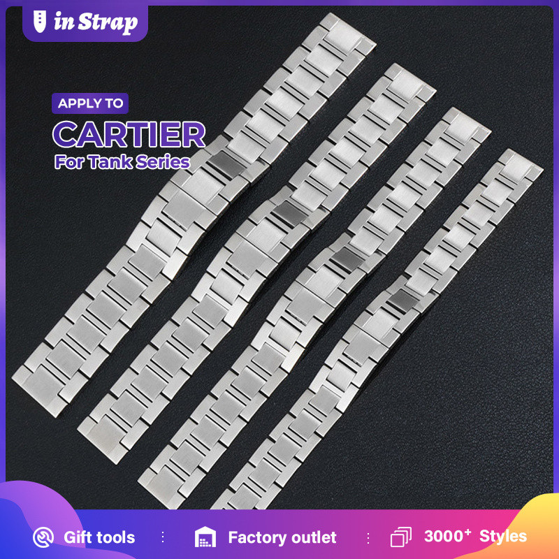 Tương thích với CARTIER Tank London Tank Must Clé de Cartier Solo Nam Nữ Dây đeo đồng hồ bằng thép k