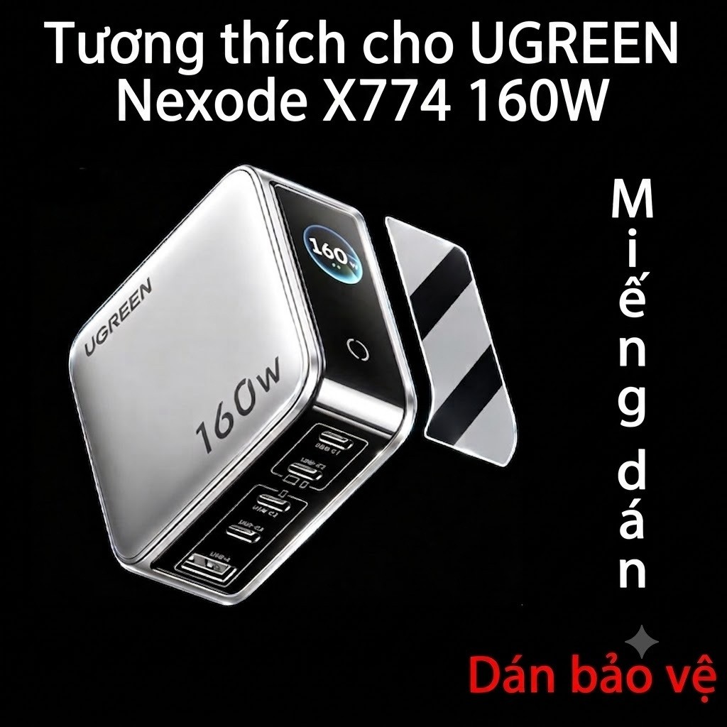 Miếng Dán Dẻo Màn Hình Cho Ugreen 200W / PB728, 130W / PB721, 160W / X774, 100Ư / X773, Trong Suốt, 