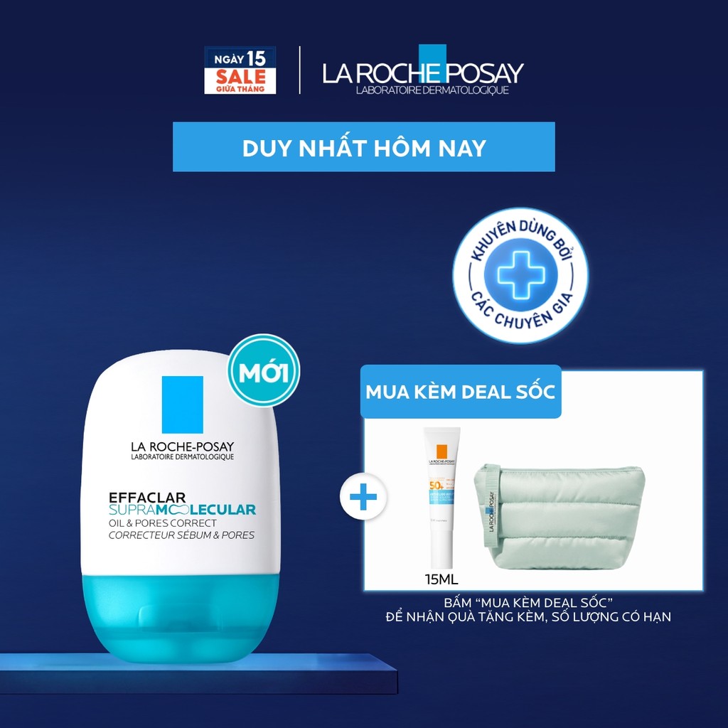 Kem dưỡng giảm dầu láng mịn lỗ chân lông La Roche-Posay Effaclar Supra Molecular 40ML