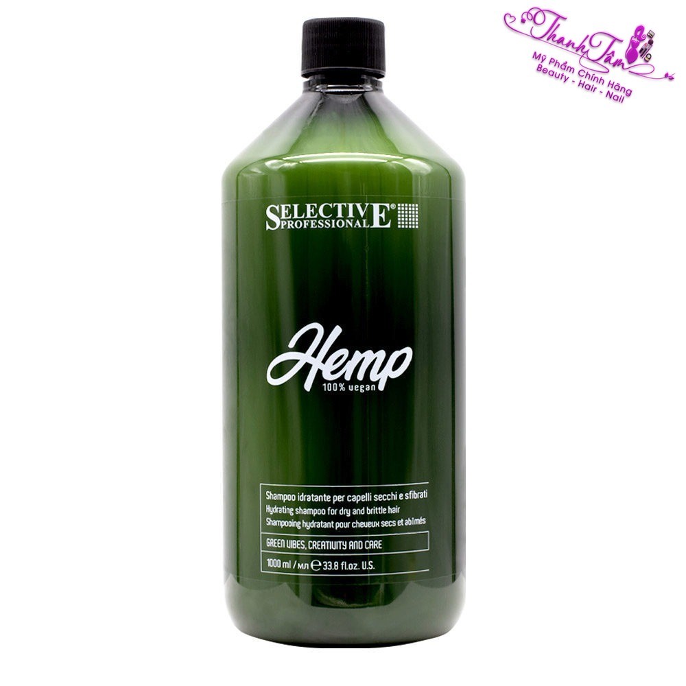 Dầu Gội Thuần Chay Tự Giúp Phục Hồi Tóc Mềm Mượt Selective Hem.p Vegan Shampoo 1000ml - NN