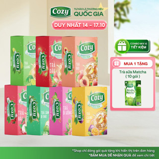[COMBO 7] Trà Cozy Hoà Tan Ice Tea (7 hộp x 16 gói) Gồm Đào, Dâu, Vải, Chanh Dây, Sâm Bí Đao, Chanh, Ổi Hồng