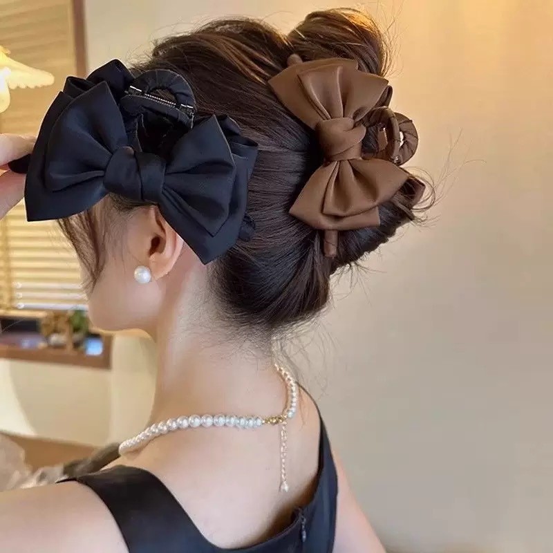 Kẹp Tóc Nơ Thanh Lịch Kẹp Cá Mập Satin Đĩa Kẹp Tóc Cá Mập