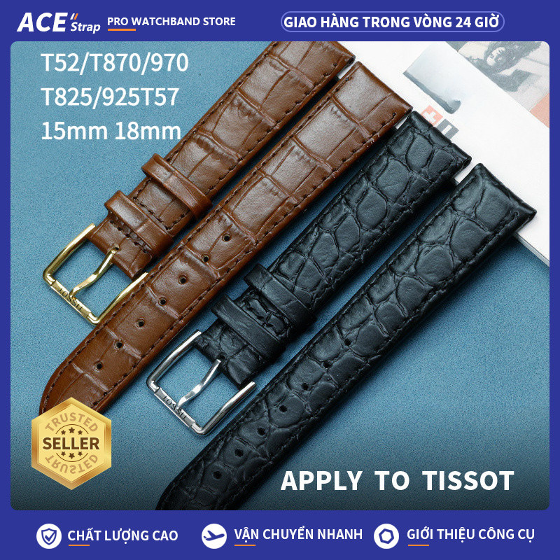 Áp dụng cho TISSOT T52 Heart Series Dây đeo đồng hồ cho T870 T970 T825 T925 Da thật 15mm 18mm