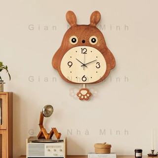  Đồng Hồ Treo Tường Totoro Bằng Gỗ - Phong Cách Nhật Bản 2 Kiểu Kích Thước 10-12 Inch Pin AA Quà Tặng Cho Fan Ghibli 