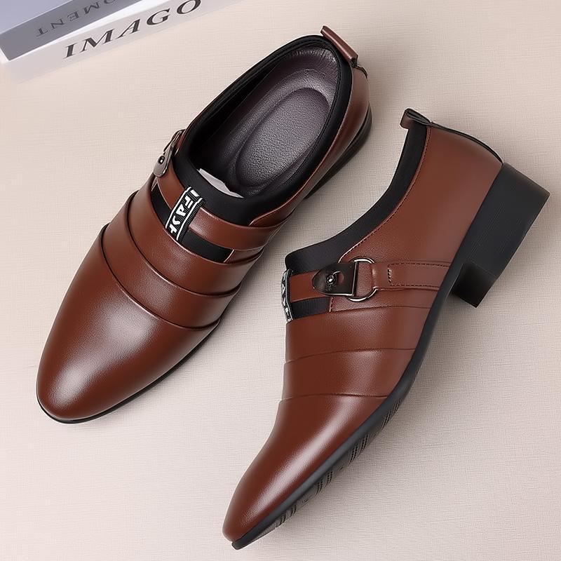 2025 Sản Phẩm Mới Thật Mềm Da Phù Hợp Với Giày Da Nam Đế Bằng Thời Trang Sáng Trang Trọng Mặc Tuổi Trẻ Mũi Nhọn Giày Cưới Thường Ngày Barber Plus Nhung20251027
