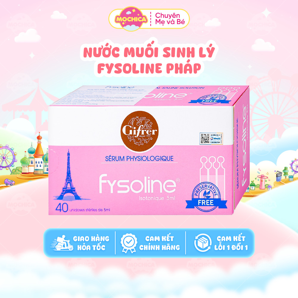 Nước muối sinh lý Fysoline Pháp - Vệ sinh mắt, mũi, miệng _Mochica