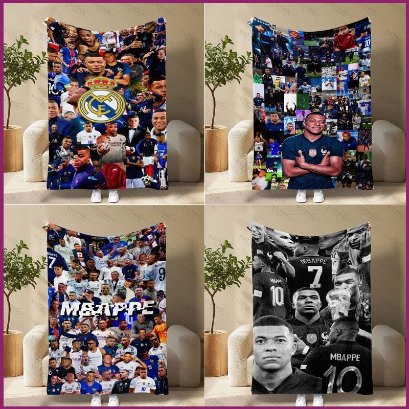 2026 Pháp Mbappe flannel chăn Real Madrid jerseyt người hâm mộ bóng đá chăn
