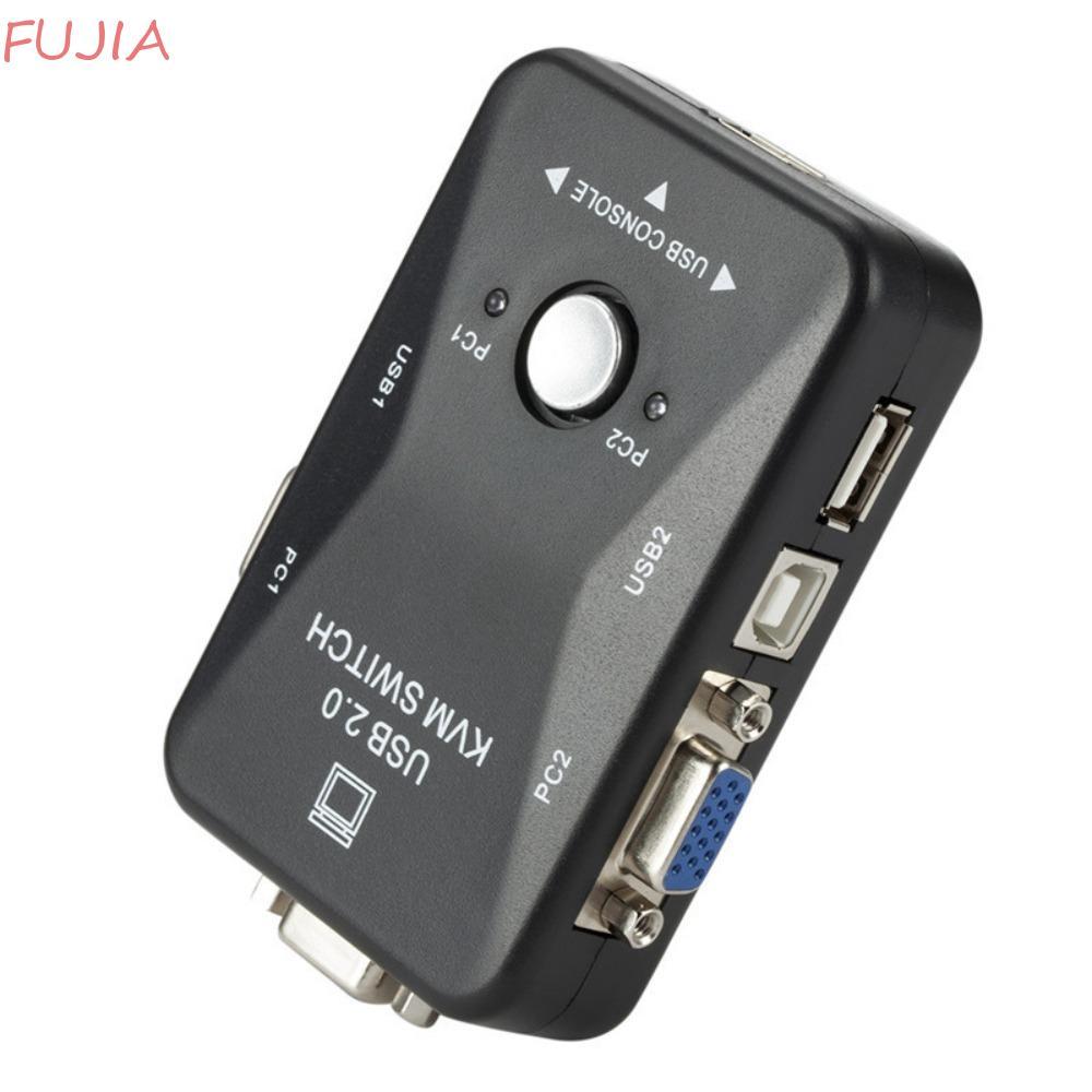FUJIA 2 Cổng VGA KVM Switch, Bộ Chuyển Đổi 2 Trong 1 USB 2.0 KVM Switch Splitter, Cắm Và Chạy Tiện L