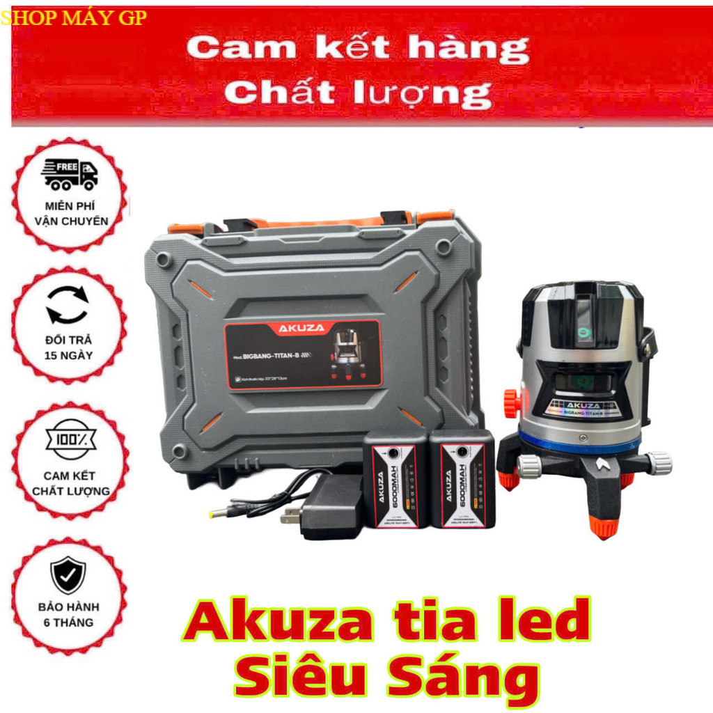 Máy Cân Bằng Laze ,laser , Tia xanh Bóng Led Siêu Sáng AKUZA  TITAN B Hỗ trợ ngoài trời, SHOP MÁY GP