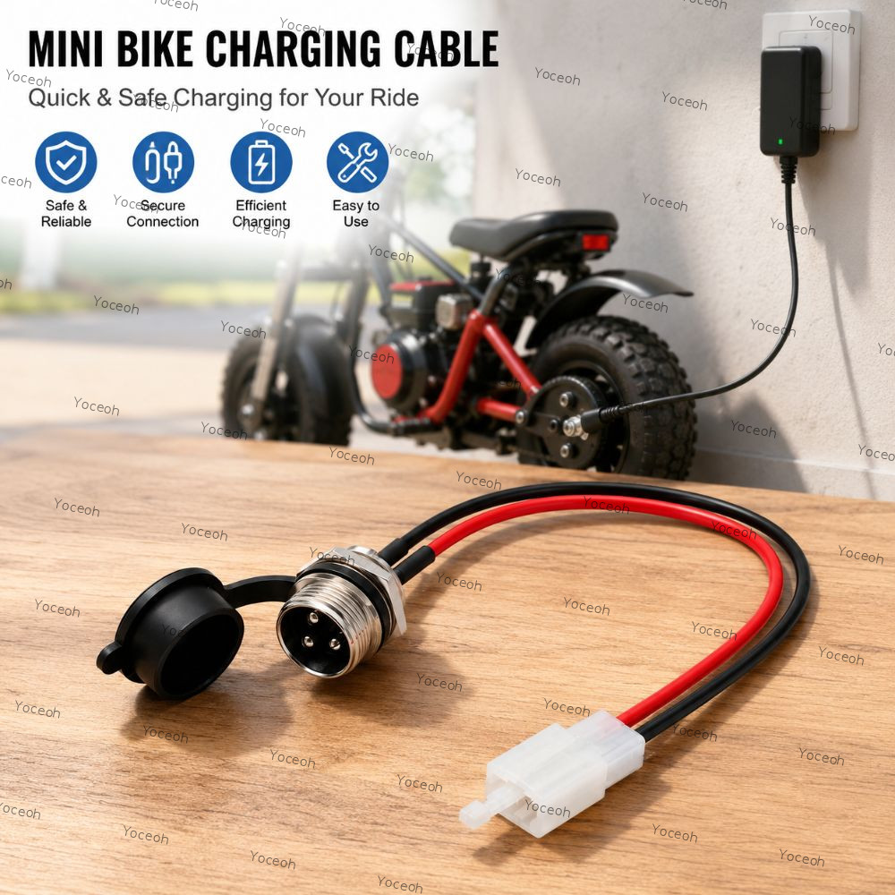 Cổng sạc xe tay ga YOCEOH, Dây nguồn 3 chân đa năng, Ổ cắm sạc thay thế dây 17AWG chuyên nghiệp cho 