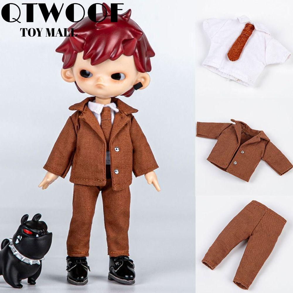 Bộ quần áo sơ mi trang phục QTWOOF, Phụ kiện DIY Quần áo khoác búp bê dễ thương, Quần áo búp bê Mini