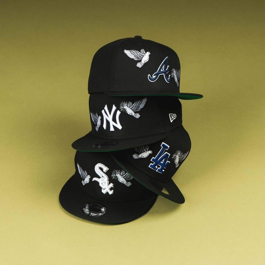 Bộ sưu tập hòa bình ErIa mới 9FIFTY Snapback Chicago White Sox 9FIFTY Peace Black Cap nhiều màu thêu