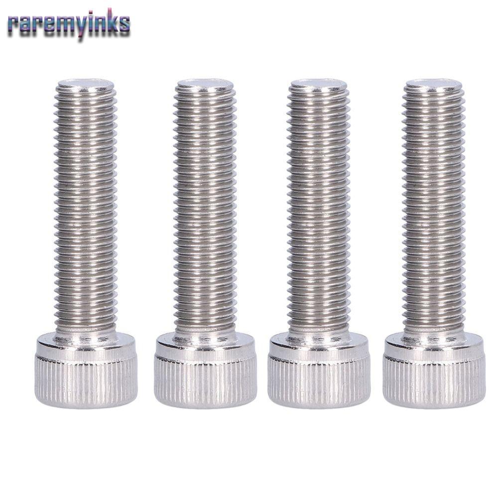 RAREM 4 Bu lông ổ cắm lục giác, 1.25mm Fine Pitch M10 Kích thước ren Ổ cắm đầu vít, Thép không gỉ cấ