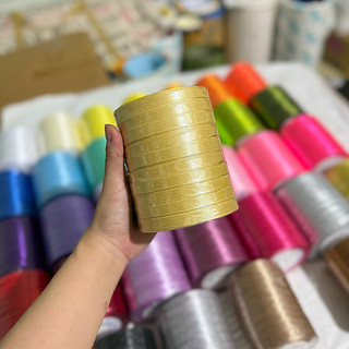 Lốc 10 cuộn ruy băng lụa 1cm