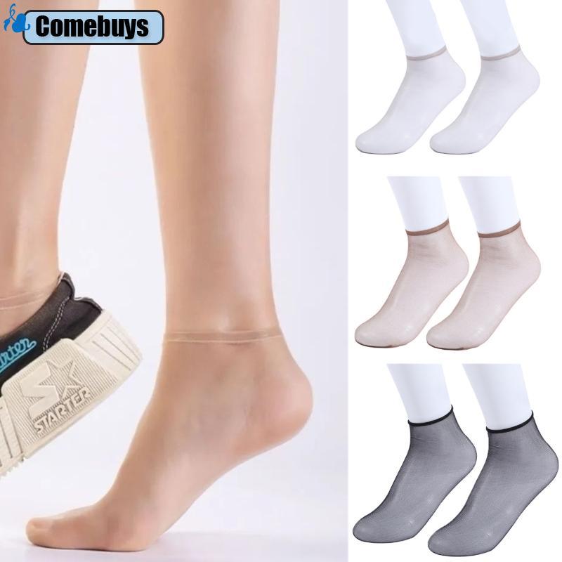 Com * Casual Nữ Trong Suốt Co Giãn Pha Lê Lụa Tất Nylon Nữ Mùa Hè Vớ