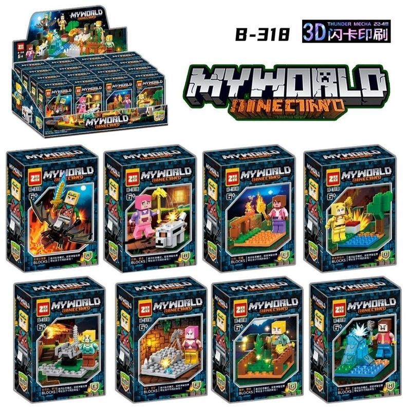 Khối Xây Dựng Minecraft Minifigure Làng Cây Ngôi Nhà Minecraft Pixel Xe Máy Vũ Khí Khối Xây Dựng Đồ 