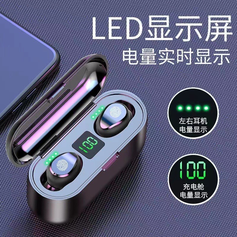 Nhà máy Bán Hàng Trực Tiếp F9 Tai Nghe Bluetooth Thể Thao Không Dây Chơi Game Tuổi Thọ Pin Dài Tai N