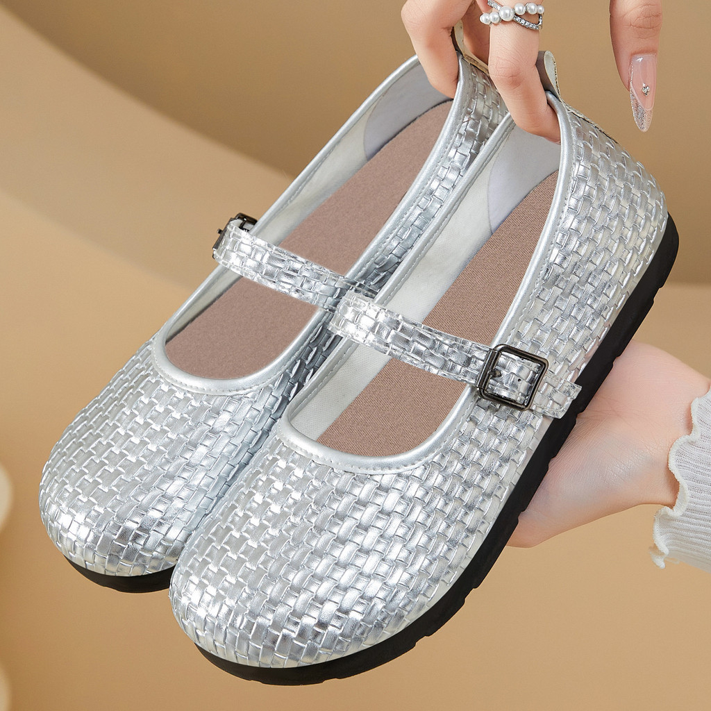 Giày Mary Jane đế mềm mới mùa xuân 2026, Giày mẹ thoải mái nông phong cách Pháp, Fl