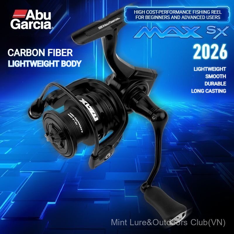 26Mới Abu Garcia MAX SX Máy câu cá Thiết kế dòng ZENO C6 Thân máy sợi carbon Ultra-Lightweight Long-