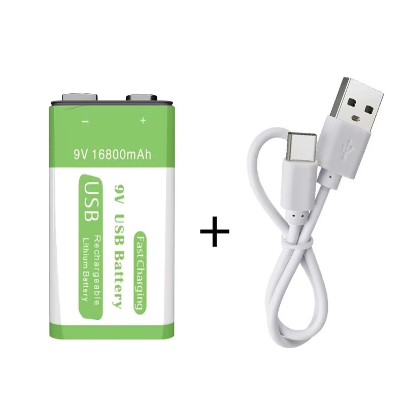 Pin 9V 16800mAh Lithium Ion USB Pin Sạc 9V Pin Sạc Đồ Chơi Micro + Cáp Sạc